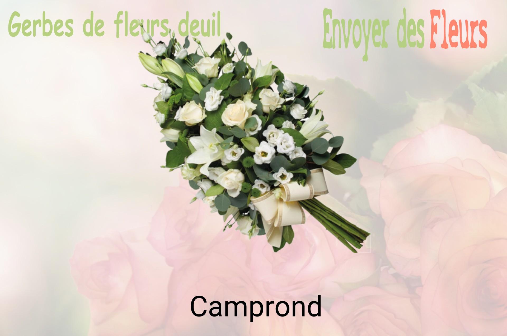 Gerbe de fleurs de deuil livrée à Camprond